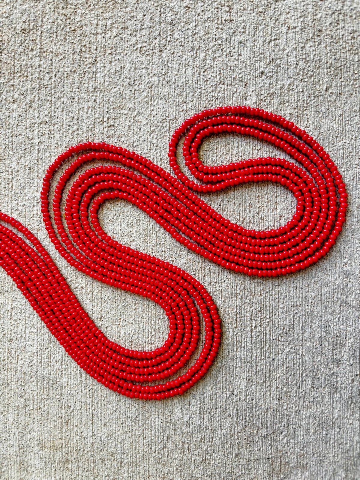 Red Edit waist beads, Raine Waistbeads