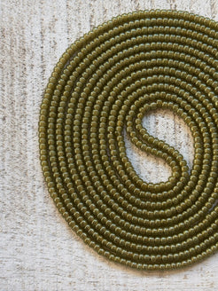 Peridot olive green tie-on waist beads by Raine Waistbeads
