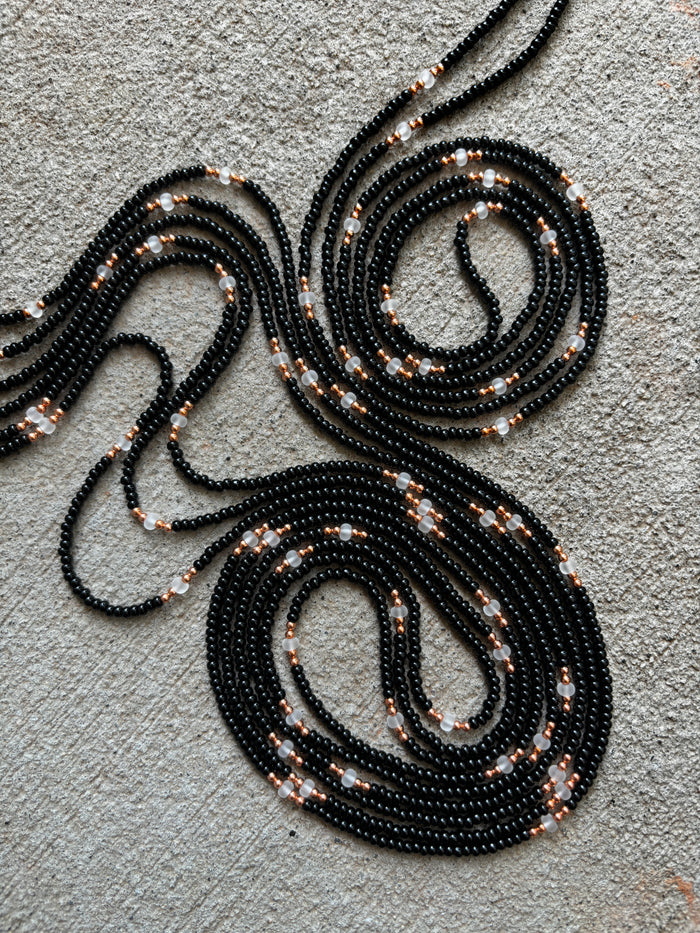 Sankofa Waistbead, handcrafted African tie-on waist beads by Raine Waistbeads