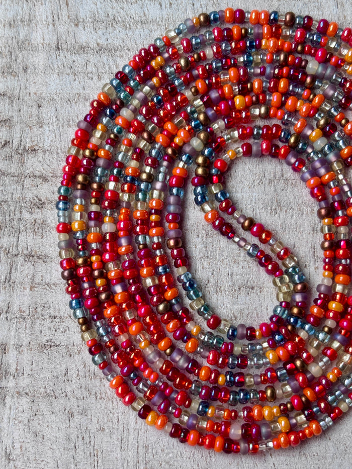 Sugar Plum Waistbead, handcrafted African tie-on waist beads by Raine Waistbeads