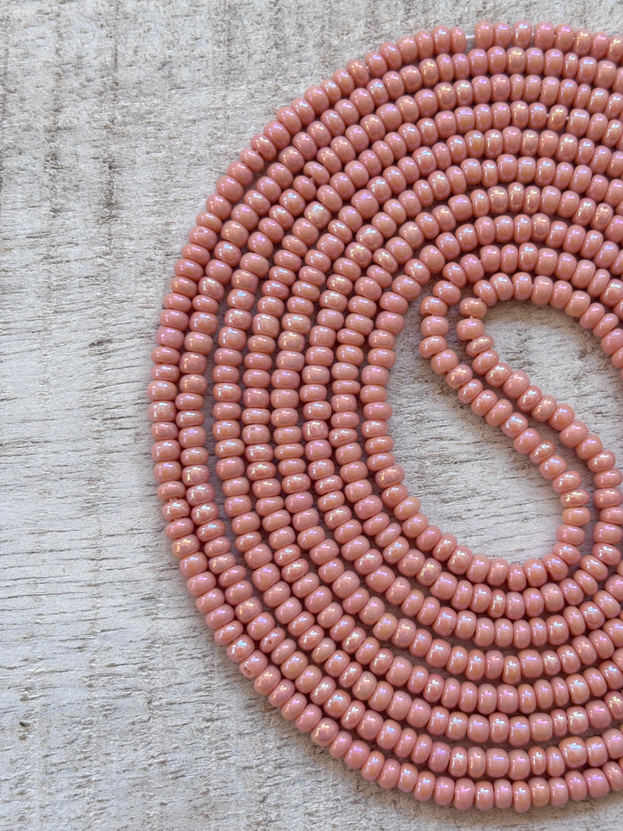 Blush Waistbead, handcrafted African tie-on waist beads by Raine Waistbeads