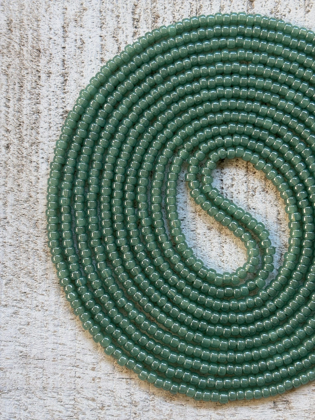 Jade sage green tie-on waist beads by Raine Waistbeads