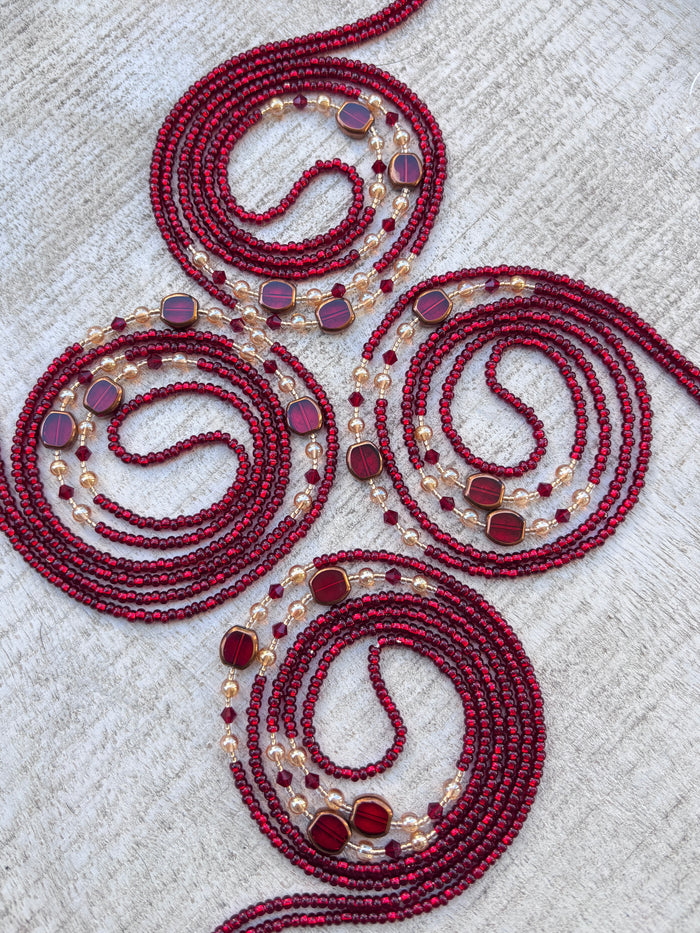 Velvet Rope Waistbead, handcrafted African tie-on waist beads by Raine Waistbeads