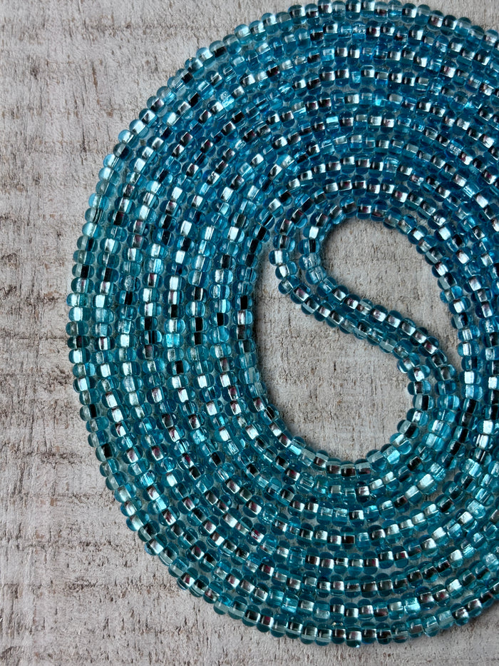 Glacier Waistbead, handcrafted African tie-on waist beads by Raine Waistbeads