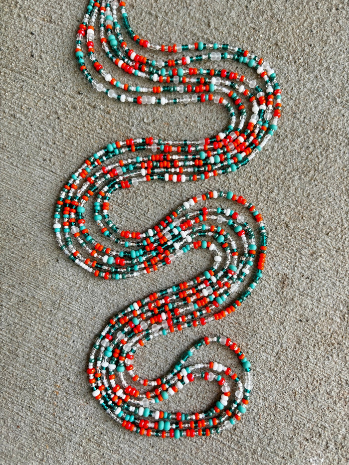 Cabo Waistbead, handcrafted African tie-on waist beads by Raine Waistbeads