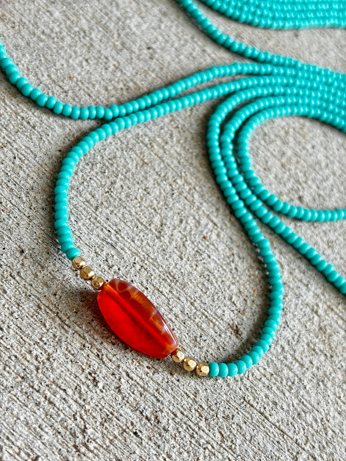 Courage Within Waistbead, close-up detail of the handcrafted beads