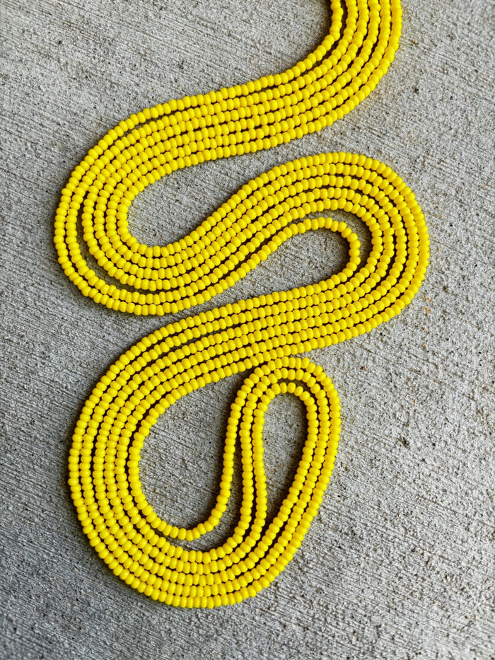 Solar Plexus Chakra Waistbead – Manipura, handcrafted African tie-on waist beads by Raine Waistbeads