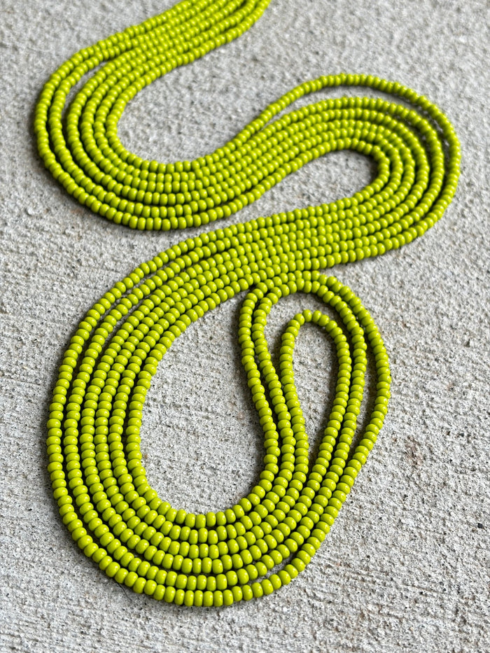 Matcha Waistbead, handcrafted African tie-on waist beads by Raine Waistbeads