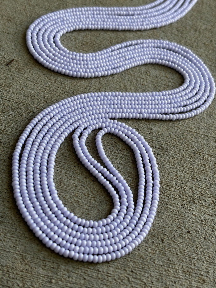 Crown Chakra Waistbead – Sahasrara, handcrafted African tie-on waist beads by Raine Waistbeads
