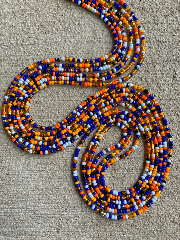 Tabby Waistbead, handcrafted African tie-on waist beads by Raine Waistbeads